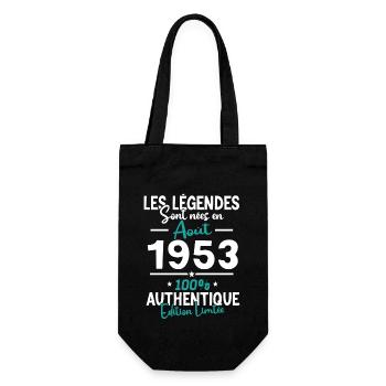 Cadeau Anniversaire août 1953 - Sac à bouteille - noir - Devant