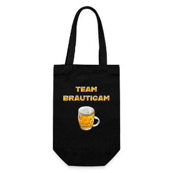 Team Bräutigam mit Bierkrug - Geschenkbeutel für Flaschen - Schwarz - Vorne