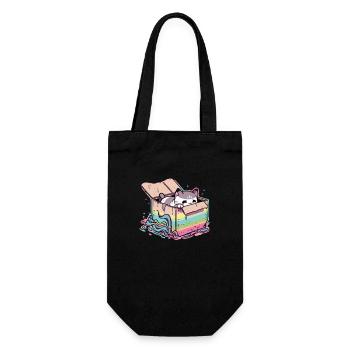 Regenbogen LGBT Katze Haustier Liebhaber Cool Lesbisch Gay Pride - Geschenkbeutel für Flaschen - Schwarz - Vorne