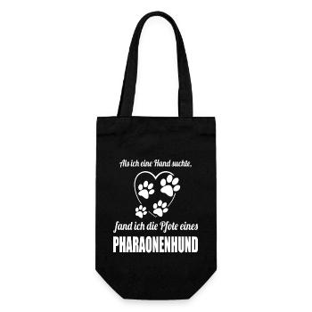 Hand & Pfote - Spruch - Pharaonenhund - Geschenkbeutel für Flaschen - Schwarz - Vorne