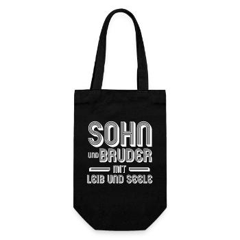 Sohn Bruder - Geschenkbeutel für Flaschen - Schwarz - Vorne