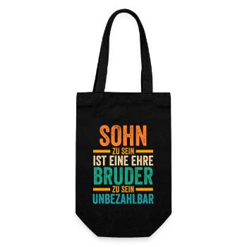 Sohn Bruder - Geschenkbeutel für Flaschen - Schwarz - Vorne