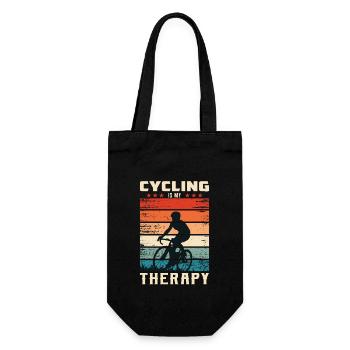 Cycling Is My Therapy - Gift Bag for Bottles - black - Front