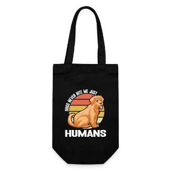 Dogs Never Bite Me Just Humans - Gift Bag for Bottles - black - Front