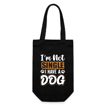Im Not Single I Have A Dog - Geschenkbeutel für Flaschen - Schwarz - Vorne