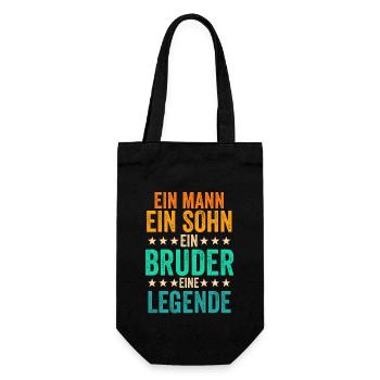 Sohn Bruder - Geschenkbeutel für Flaschen - Schwarz - Vorne