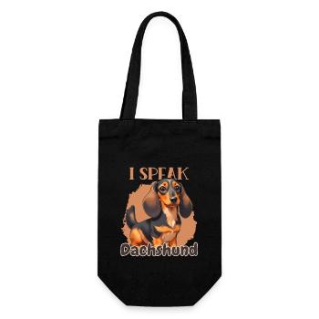I speak Dachshund - Geschenkbeutel für Flaschen - Schwarz - Vorne