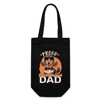 Proud Dachshund Dad - Geschenkbeutel für Flaschen - Schwarz - Vorne