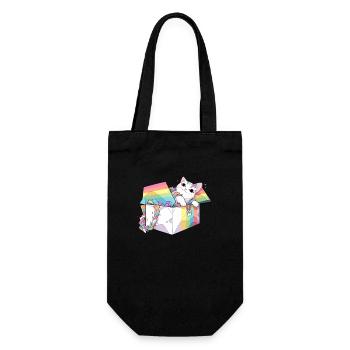 Cool Pet Lover Regenbogenkatze LGBT Transgender Humor - Geschenkbeutel für Flaschen - Schwarz - Vorne