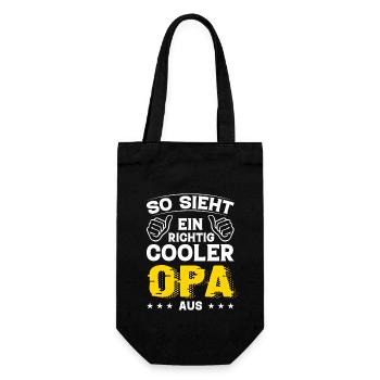 Opa Opa Geburtstag Opa Sprüche Bester Opa - Geschenkbeutel für Flaschen - Schwarz - Vorne
