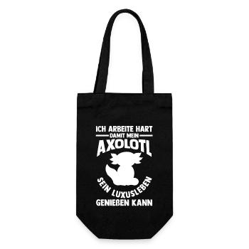 Axolotl - Geschenkbeutel für Flaschen - Schwarz - Vorne