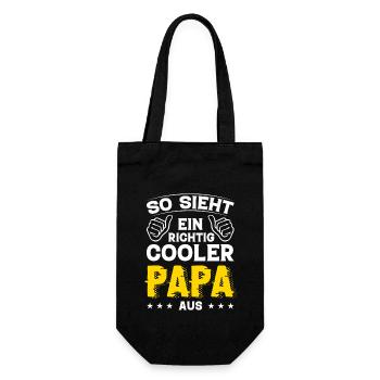 Papa Papa Geburtstag Papa Sprüche Bester Papa - Geschenkbeutel für Flaschen - Schwarz - Vorne