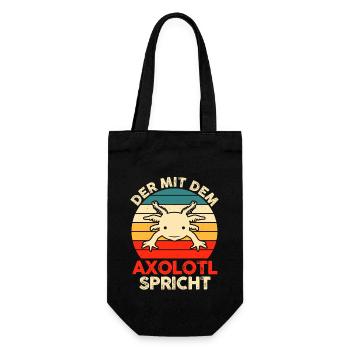 Axolotl - Geschenkbeutel für Flaschen - Schwarz - Vorne