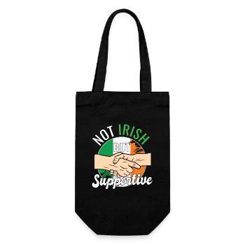 Not Irish But Supportive Country Traveler Ireland - Geschenkbeutel für Flaschen - Schwarz - Vorne
