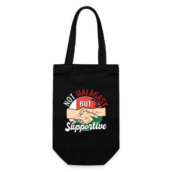 Not Malagasy But Supportive Country Traveler - Gift Bag for Bottles - black - Front