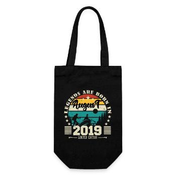August 2019. Birthday gift August 2019. August - Gift Bag for Bottles - black - Front