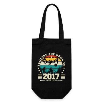 August 2017. Birthday gift August 2017. August - Gift Bag for Bottles - black - Front