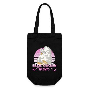 silkie chicken mom silk chicken chickens mom chicken - Gift Bag for Bottles - black - Front