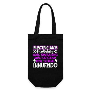 Electrician Electrician's Vocabulary Innuendo - Gift Bag for Bottles - black - Front
