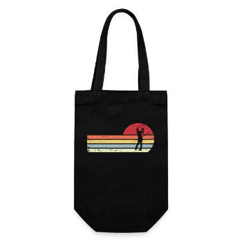 Sun and retro lines - Golf - - Gift Bag for Bottles - black - Front
