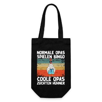 Coole Opas züchten Hühner Lustig Huhn Hahn Spruch - Geschenkbeutel für Flaschen - Schwarz - Vorne