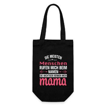 Mama Mutter Muttertag Mutter Geburtstag - Geschenkbeutel für Flaschen - Schwarz - Vorne