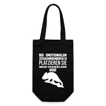 Platzieren Sie mein Chamäleon - Geschenkbeutel für Flaschen - Schwarz - Vorne