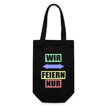 Junggesellenabschied Poltern Polterabend JGA - Geschenkbeutel für Flaschen - Schwarz - Vorne