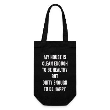 My House Is Clean Enough To Be Healthy - Gift Bag for Bottles - black - Front