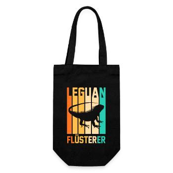 Leguan Flüsterer - Geschenkbeutel für Flaschen - Schwarz - Vorne