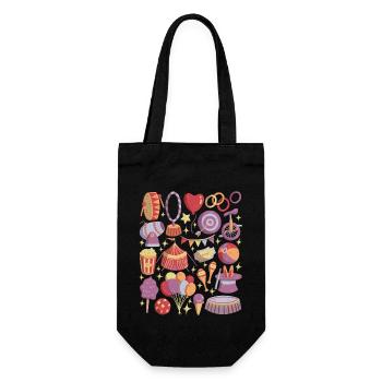 Circus - Artists, acrobats, circus tent - Gift Bag for Bottles - black - Front