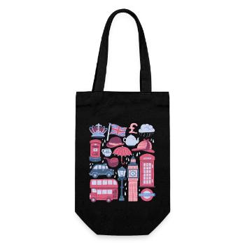 England London Big Ben Telefonzelle Bus UK - Geschenkbeutel für Flaschen - Schwarz - Vorne