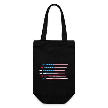 American Flag Military Jet Plane Aviation - Gift Bag for Bottles - black - Front