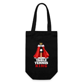Tischtenniskönig Lustiger Tischtennisspieler - Geschenkbeutel für Flaschen - Schwarz - Vorne