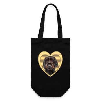 German Wirehaired Dog - Dog Lovers - Dogs Heart - Gift Bag for Bottles - black - Front