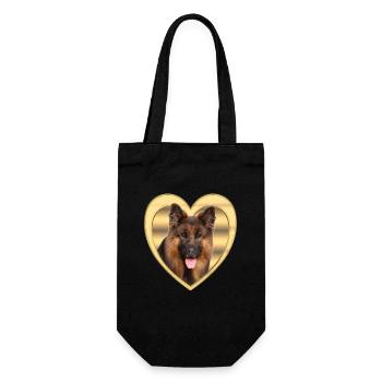 German Shepherd - Dog Lover Dog Heart - Gift Bag for Bottles - black - Front
