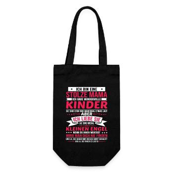 Mama Stolze Mama Mutter Geburtstag Muttertag - Geschenkbeutel für Flaschen - Schwarz - Vorne