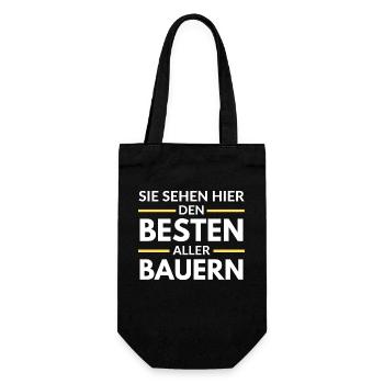 Sie sehen hier den Besten aller Bauern - Geschenkbeutel für Flaschen - Schwarz - Vorne
