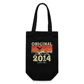 Geburtstagsgeschenk 2014 - Alter 9 Jahre - Geschenkbeutel für Flaschen - Schwarz - Vorne