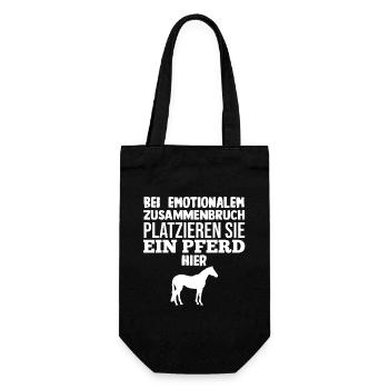 Pferd Reiten Reiter Reiterin Reitsport Pferde - Geschenkbeutel für Flaschen - Schwarz - Vorne