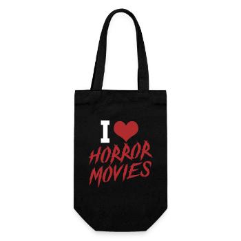 Ich liebe Horrorfilme - Geschenkbeutel für Flaschen - Schwarz - Vorne