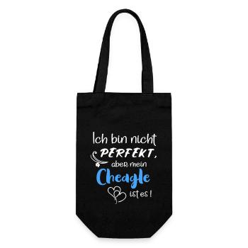 Perfekter Cheagle - Chihuahua Beagle Mix - Geschenkbeutel für Flaschen - Schwarz - Vorne