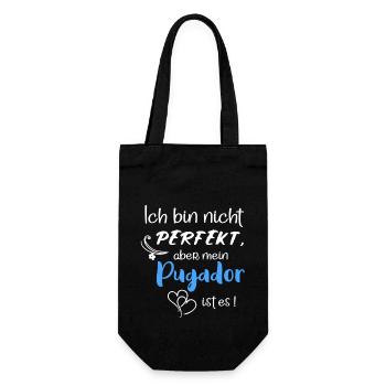 Perfekter Pugador I Mops Labrador Mix - Geschenkbeutel für Flaschen - Schwarz - Vorne