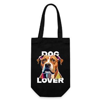 Dog Lover American Stafford - Geschenkbeutel für Flaschen - Schwarz - Vorne