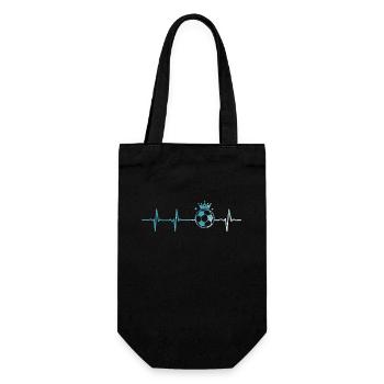 Herzschlag Fußball Puls Fußballer Geschenk - Geschenkbeutel für Flaschen - Schwarz - Vorne