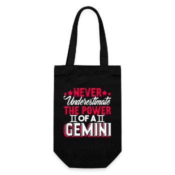 Gemini Never Underestimate The Power Of A Gemini - Gift Bag for Bottles - black - Front
