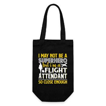 I'm A Flight Attendant So Close Enough - Gift Bag for Bottles - black - Front