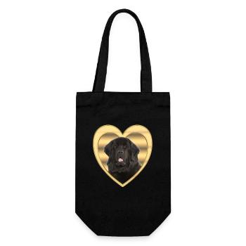 Newfoundland - Dog Lovers - Dogs Heart - Gift Bag for Bottles - black - Front