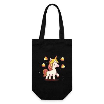 Unicorn Candy Corn Halloween Party Trick Or Treat - Gift Bag for Bottles - black - Front