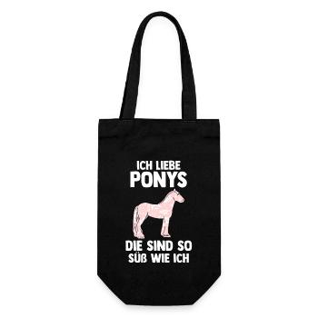 Pferd Reiten Reiter Reiterin Reitsport Pferde Pony - Geschenkbeutel für Flaschen - Schwarz - Vorne